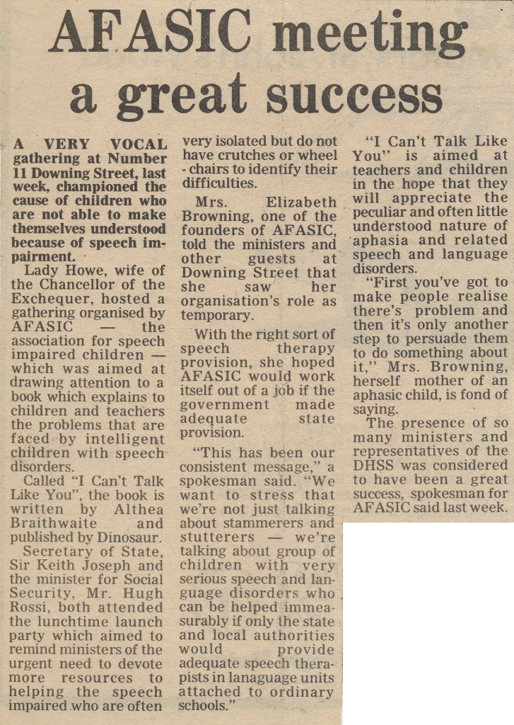 19820326 SIR KEITH JOSEPH LADY HOWE ELIZABETH BROWNING AFASIC SPEECH IMPEDIMENTS CN.jpg